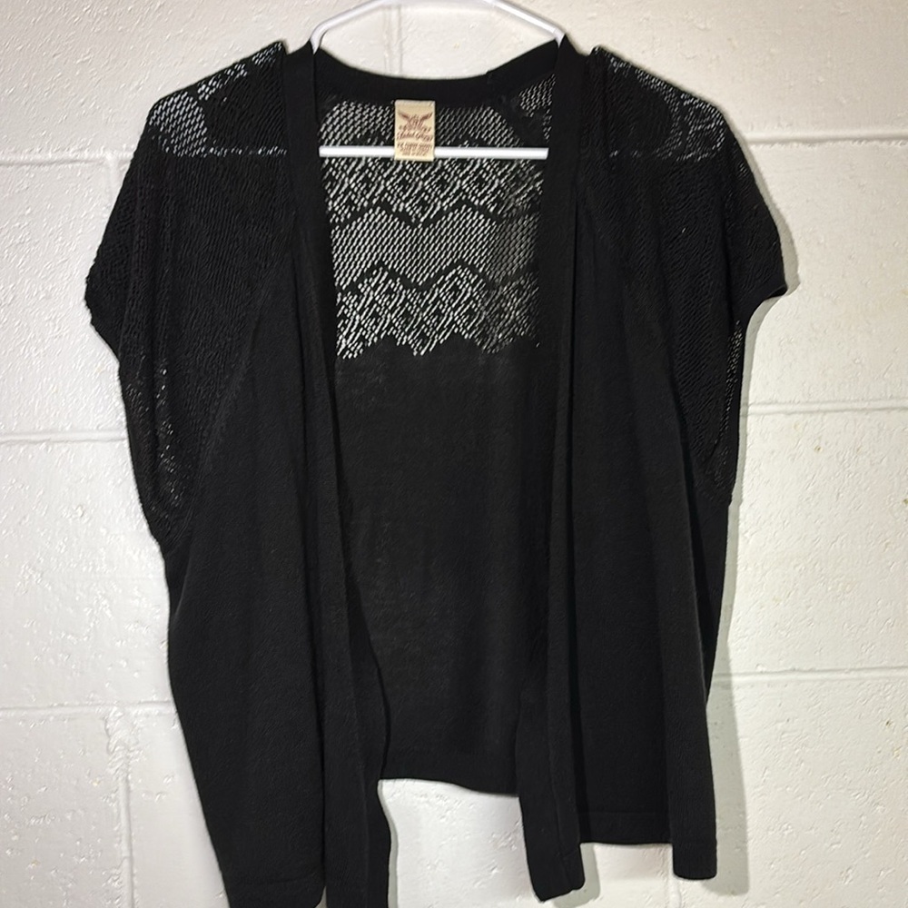 Faded Glory Black Cardigan Sweater Sleeveless - Picture 5 of 5